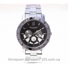 Кварцевые часы Bvlgari silver-black