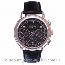 Механические часы Zenith El Primero silver-black скидка 20%