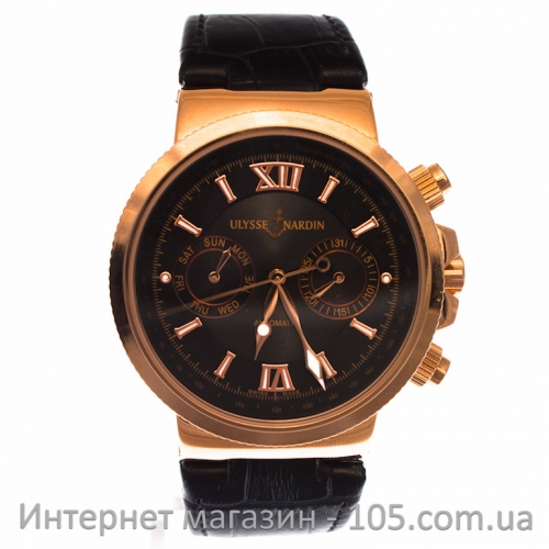 Механические часы Ulysse Nardin Automatic gold-black