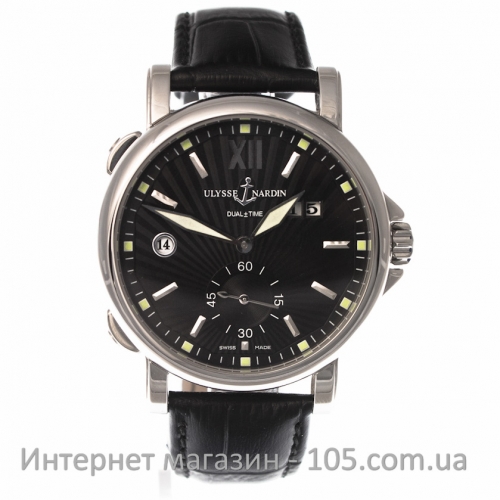 Механические часы Ulysse Nardin Dual Time silver-black