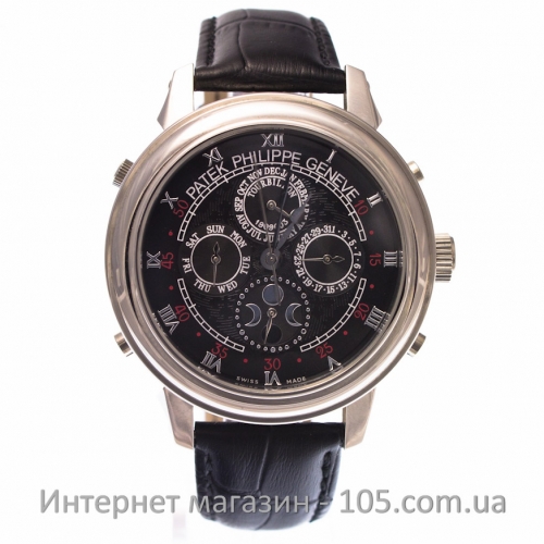 Механические часы Patek Philippe sky moon silver-black