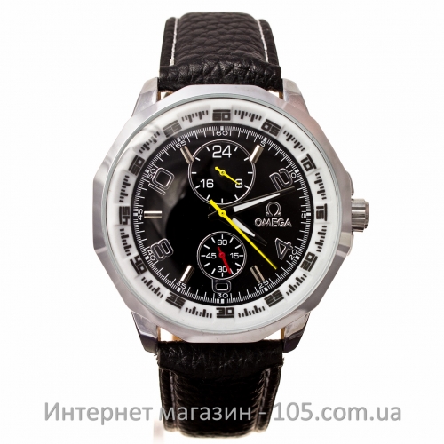 Механические часы Omega silver black