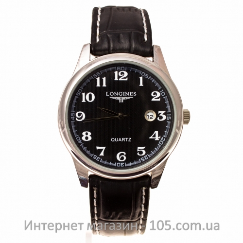 Кварцевые часы Longines black